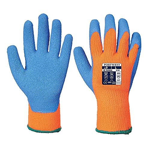 Portwest Kältebeständiger Handschuh, Latex, Farbe: Orange/Blau, Größe: XL, A145OBLXL von Portwest