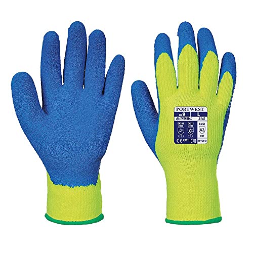 Portwest Kältebeständiger Handschuh, Latex, Farbe: Gelb/Blau, Größe: XXL, A145Y4RXXL von Portwest