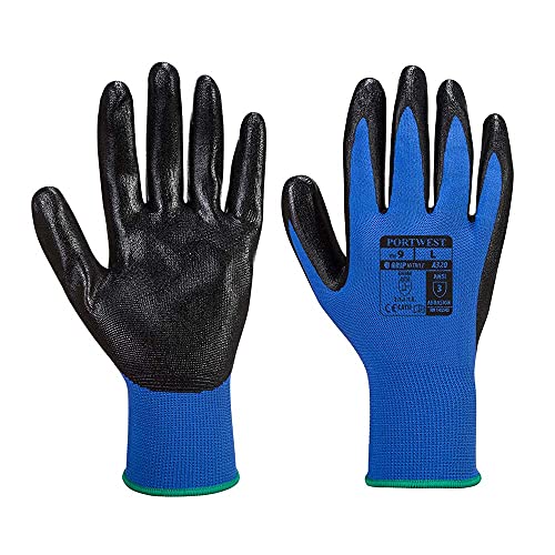Portwest A320 Dexti Grip Handschuhe, Nylon, 1 Paar, Size: Small, schwarz / blau, 1 von Portwest