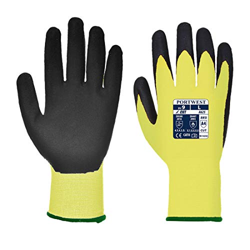 Portwest Vis-Tex Cut Resistant Gloves - PU, Color: Yellow, Size: XL, A625Y8RXL von Portwest