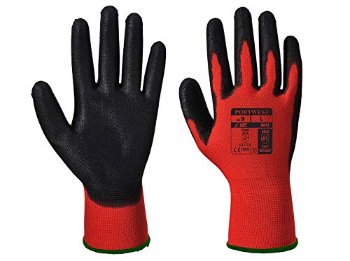 Portwest RED PU-SCHAUM-HANDSCHUH, Größe: XL, Farbe: Rot/Schwarz, A641R8RXL von Portwest