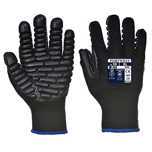 Portwest Anti-Vibrations-Handschuh, Größe: XL, Farbe: Schwarz, A790BKRXL von Portwest