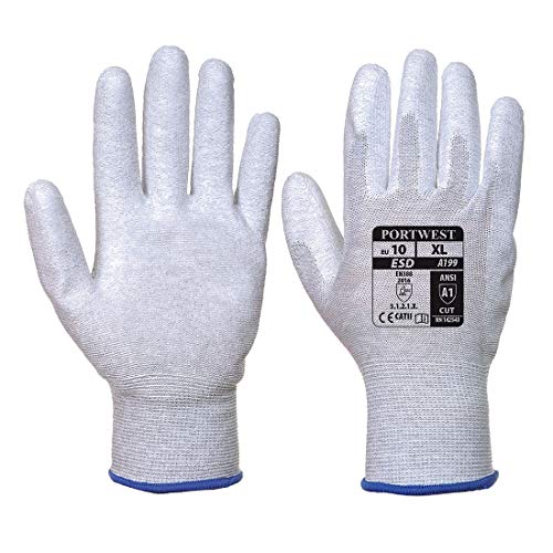 Portwest Antistatischer PU-Handflächen Handschuh, Größe: L, Farbe: Grau, A199GRRL Portwest Antistatischer PU-Handflächen Handschuh, Größe: L, Farbe: Grau, A199GRRL von Portwest