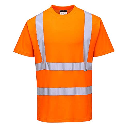 Portwest Baumwoll-Comfort-Warnschutz-Kurzarmshirt, Größe: L, Farbe: Orange, S170ORRL von Portwest