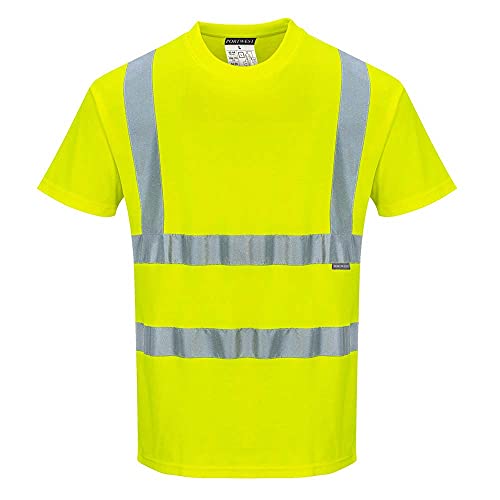 Portwest Baumwoll-Comfort-Warnschutz-Kurzarmshirt, Größe: M, Farbe: Gelb, S170YERM von Portwest