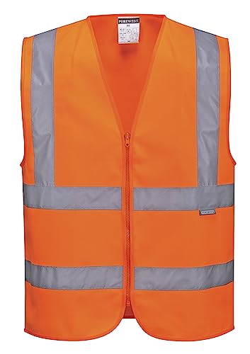 Portwest Warnschutzweste mit Reißverschluss, Größe: XXL, Farbe: Orange, C375ORRXXL von Portwest