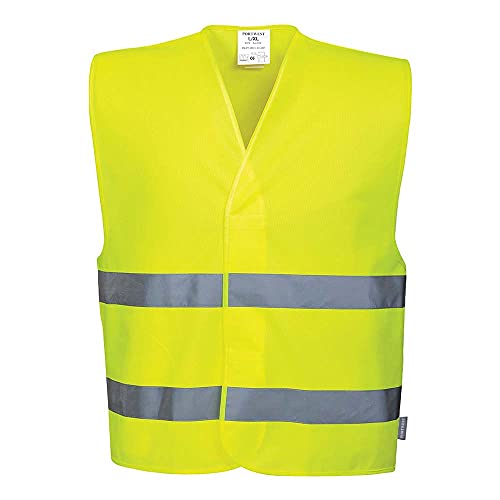 Portwest Zwei Reflex-Streifen Warnschutzweste, Größe: S/M, Farbe: Gelb, C474YERS/M von Portwest