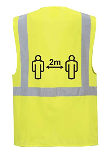 Portwest CV76 Social Distancing Hi-Vis Executive Vest with Zipped Front Portwest CV76 Social Distancing Hi-Vis Executive Vest with Zipped Front von Portwest