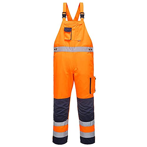 Portwest Dijon Warnschutz-Latzhose, Größe: S, Farbe: Orange/Marine, TX52ONRS von Portwest