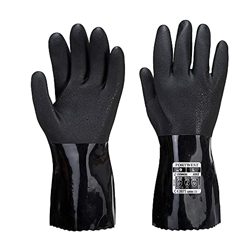 Portwest ESD PVC Chemikalienschutz-Handschuh, Größe: M, Farbe: Schwarz, A882BKRM Portwest ESD PVC Chemikalienschutz-Handschuh, Größe: M, Farbe: Schwarz, A882BKRM von Portwest
