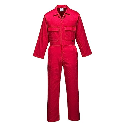 Portwest Euro-Arbeitsoverall aus Polyester-Baumwolle, Größe: M, Farbe: Rot, S999RERM von Portwest