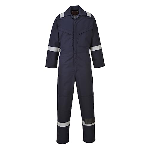 Portwest FR50 Herren Reflektierende Flammenbeständige FR-Antistatische Overallbogen-Beweis-Overalls 350g Marineblau, XXL von Portwest