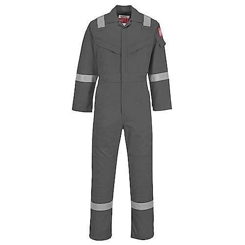 Portwest Flammhemmender, antistatischer Overall 350 g, Größe: 5XL, Farbe: Grau, FR50GRR5XL von Portwest