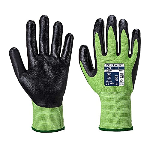 Portwest Green Cut - Nitrilschaum-Schnittschutz-Handschuh, Größe: L, Farbe: Grün/Schwarz, A645E8RL von Portwest
