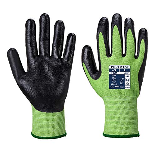 Portwest Green Cut - Nitrilschaum-Schnittschutz-Handschuh, Größe: XL, Farbe: Grün/Schwarz, A645E8RXL von Portwest