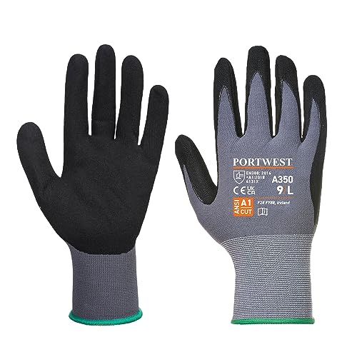 Portwest Dermiflex Nitrilschaum-Handschuh, Größe: XXL, Farbe: Schwarz, A350BKRXXL von Portwest