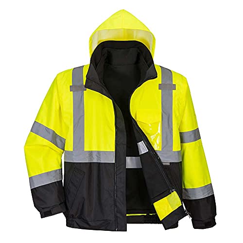 Portwest Hi-Vis Premium 3-in-1 Pilotjacke, Größe: XXXL, Farbe: Gelb/Schwarz, S365YBRXXXL von Portwest