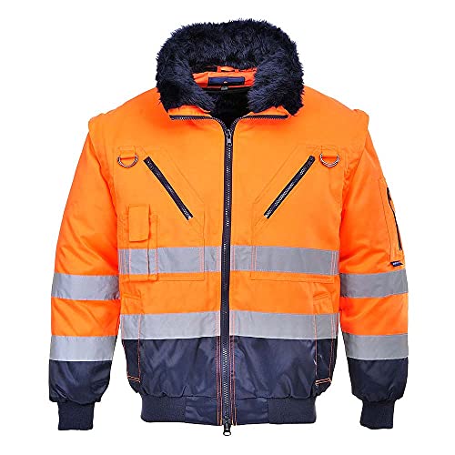 Portwest Hi-Vis Warnschutz 3-in-1 Pilotjacke, Größe: 4XL, Farbe: Orange/Marine, PJ50ONR4XL von Portwest