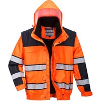 Portwest Klassische 3in1 Winter Warnschutz-Pilotjacke Orange/Schwarz Gr. L Portwest Klassische 3in1 Winter Warnschutz-Pilotjacke Orange/Schwarz Gr. L von Portwest