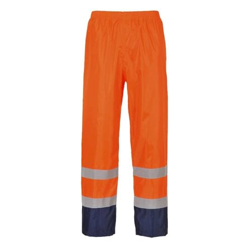 Portwest Klassische Kontrast Warnschutz-Regenhose, Größe: XL, Farbe: Orange/Marine, H444ONRXL von Portwest