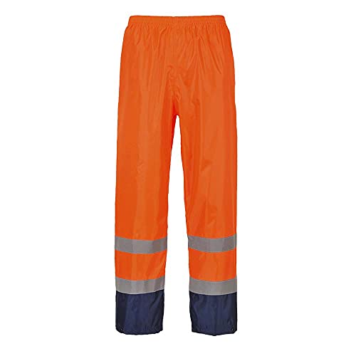 Portwest Klassische Kontrast Warnschutz-Regenhose, Größe: XXXL, Farbe: Orange/Marine, H444ONRXXXL von Portwest