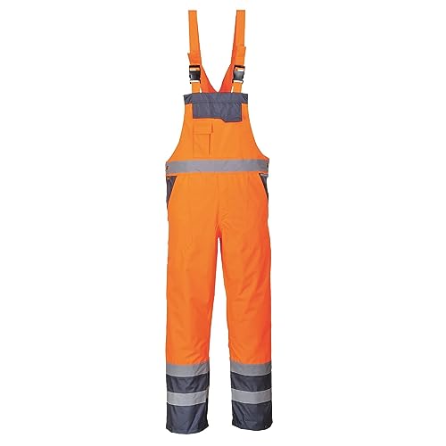 Portwest Kontrast Latzhose - ungefüttert, Größe: 4XL, Farbe: Orange/Marine, S488ONR4XL von Portwest