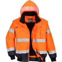Portwest - 3-in-1 High Visibility Bomberjacke Zweifarbig Orange/Marine xl von Portwest