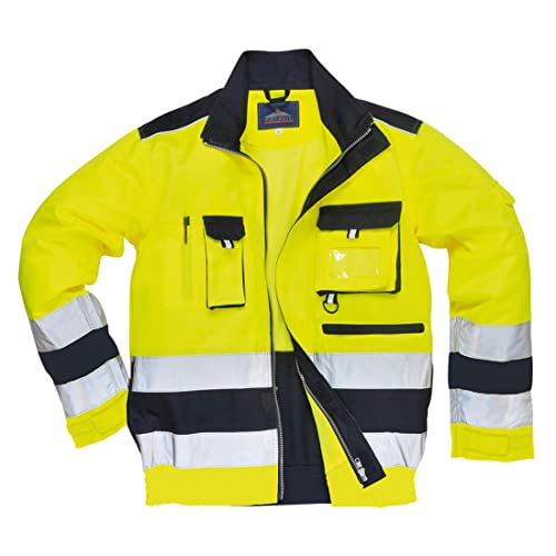 Portwest Lille Warnschutz-Jacke , Größe: M, Farbe: Gelb/Marine, TX50YNRM von Portwest