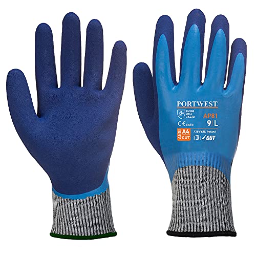 Portwest Liquid Pro HR Cut & Grip Gloves, Color: Blue, Size: S, AP81B4RS von Portwest