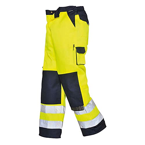 Portwest Lyon Warnschutz-Bundhose, Größe: L, Farbe: Gelb/Marine Tall, TX51YNTL von Portwest