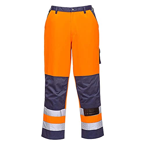 Portwest Lyon Warnschutz-Bundhose, Größe: L, Farbe: Orange/Marine, TX51ONRL von Portwest