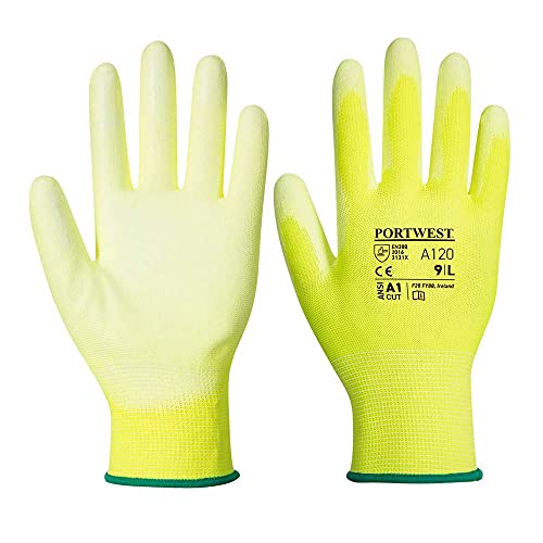 Portwest PU-Beschichteter-Handschuh, Größe: S, Farbe: Gelb, A120Y2RS von Portwest