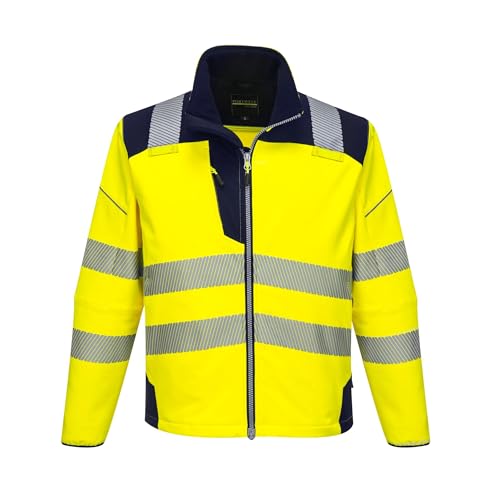 Portwest PW3 Warnschutz-Softshelljacke, Größe: M, Farbe: Gelb/Marine, T402YNRM von Portwest