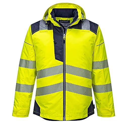 Portwest PW3 T400YNRS Warnschutz-Winterjacke, hochsichtbar, Gelb/Dunkelmarineblau, Größe S von Portwest