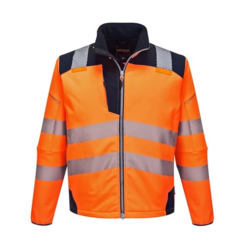 Portwest PW3 Warnschutz-Softshelljacke, Größe: L, Farbe: Orange/Marine, T402ONRL von Portwest