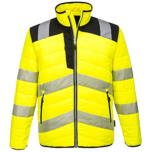 Portwest PW3 Warnschutz-Steppjacke, Größe: S, Farbe: Gelb/Schwarz, PW371YBRS von Portwest