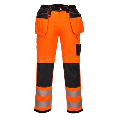 Portwest PW3 Warnschutzhose, Größe: 32, Farbe: Orange/Schwarz Short, T501OBS32 von Portwest