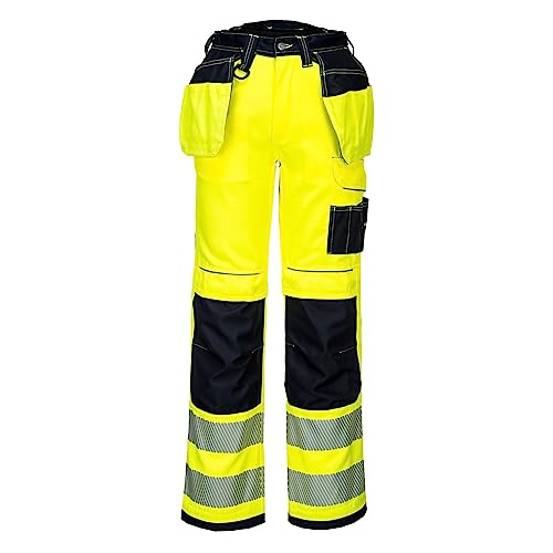 Portwest PW3 Warnschutzhose, Größe: 36, Farbe: Gelb/Schwarz Short, T501YBS36 von Portwest