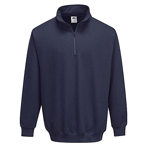 Portwest Sorrento Sweatshirt mit Reißverschluss am Hals, Farbe: Marineblau, Größe: XL, B309NARXL von Portwest