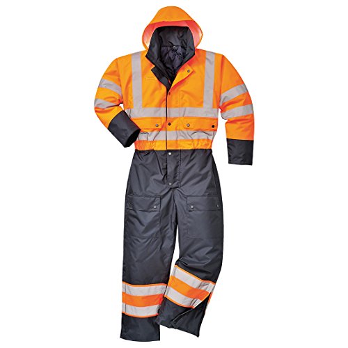 Portwest Warnschutz Kontrast Overall - gefüttert , Größe: 5XL, Farbe: Orange/Marine, S485ONR5XL von Portwest