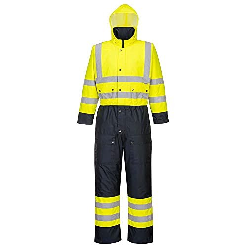 Portwest Warnschutz Kontrast Overall - gefüttert , Größe: XS, Farbe: Gelb/Marine, S485YNRXS von Portwest
