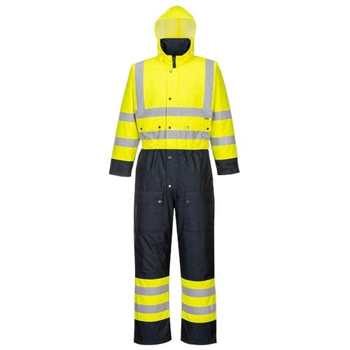 Portwest Warnschutz Kontrast Overall - gefüttert , Größe: XXXL, Farbe: Gelb/Marine, S485YNRXXXL von Portwest