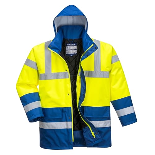 Portwest Warnschutz Kontrast Traffic-Jacke, Größe: L, Farbe: Gelb/Royal, S466YRBL von Portwest