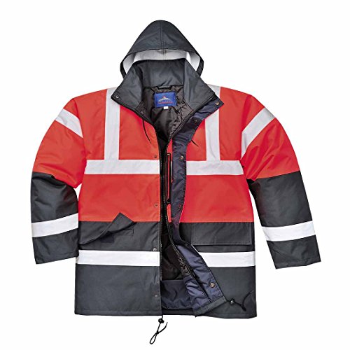 Portwest Warnschutz Kontrast Traffic-Jacke, Größe: L, Farbe: Rot/Marine, S466RNRL von Portwest