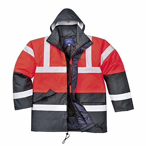 Portwest Warnschutz Kontrast Traffic-Jacke, Größe: L, Farbe: Rot/Marine, S466RNRL Portwest Warnschutz Kontrast Traffic-Jacke, Größe: L, Farbe: Rot/Marine, S466RNRL von Portwest