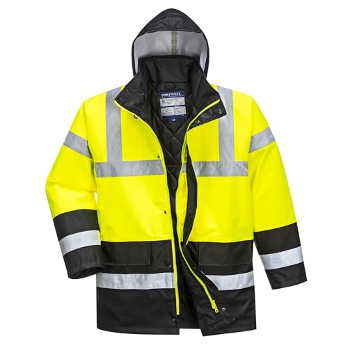 Portwest Warnschutz Kontrast Traffic-Jacke, Größe: XXL, Farbe: Gelb/Schwarz, S466YBRXXL von Portwest