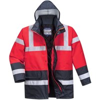 Portwest Warnschutz Kontrast Winter Verkehrsjacke Rot/Blau XXL von Portwest