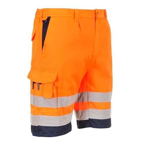 Portwest Warnschutz-Shorts aus Polyester-Baumwolle, Größe: L, Farbe: Orange/Marine, E043ONRL von Portwest