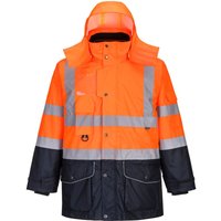 Portwest Warnschutzjacke 7-in-1 Kontrast Verkehrsjacke -40°C Gelb L - Orange von Portwest