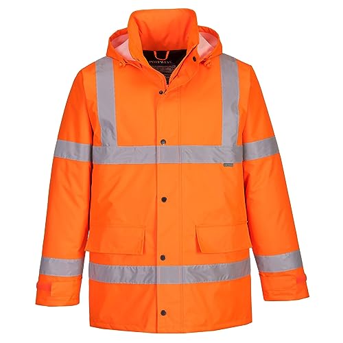 Portwest S460 Wasserdichte Komfort Hi-Vis Winter-Verkehrsjacke Orange, 5XL von Portwest